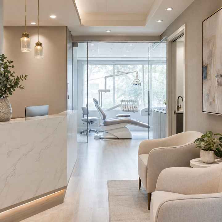 A clean modern dental clinic treatment room