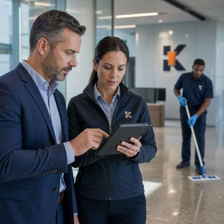 Professional cleaning supporting an organized corporate workplace